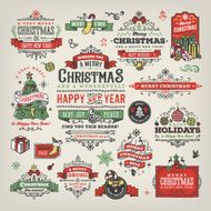 Hand Drawn Christmas Labels &amp; Badges N19