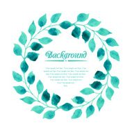 Watercolor wreath of branch with leaves