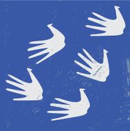 Hand and birds symbol