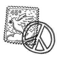 Postage Stamp Peace Dove Drawing