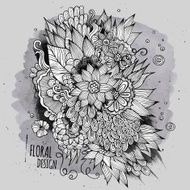 watercolor abstract floral design N7