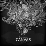 Vector elegance black and white card illustration
