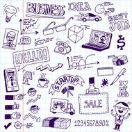 Business startup doodle sketch concept set 1 N2