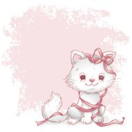 Gift wrapped cat in ribbon