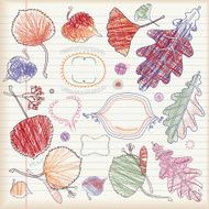 Set of Autumn Leaves (Doodle) N2