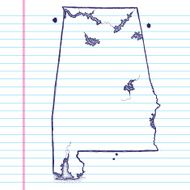 Hand-Drawn Map of Alabama