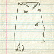 Hand-Drawn Map of Alabama N2