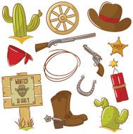 Cowboy Icons Set
