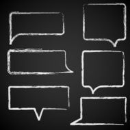 Speech bubbles drawed with chalk