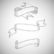 Vintage ribbons decorative design element hand-drawn sketch
