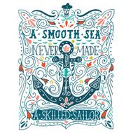 Hand drawn vintage label with an anchor and lettering N10