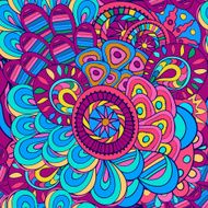 Seamless pattern of bright curls painted by hand