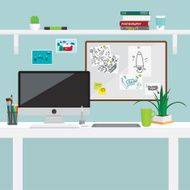 Graphic designer and illustrator workspace N2