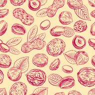 seamless background with nuts