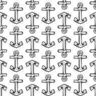 Seamless maritime anchor vector background