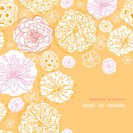 Warm day flowers corner frame pattern background