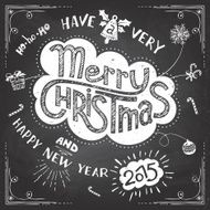 Merry Christmas doodle chalkboard