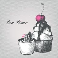 Hand drawn sweet cupcakes