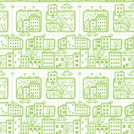 Doodle city streets seamless pattern background