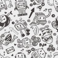 seamless robot pattern illustrator line tools drawing