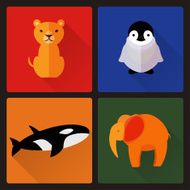 Set of flat animal babies N2