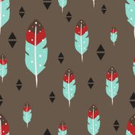 Seamless vector pattern with feathers