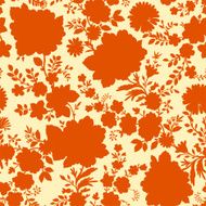 Orange Floral Seamless Pattern