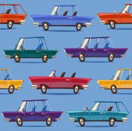 Cars Seamless pattern Vector retro styled illustration