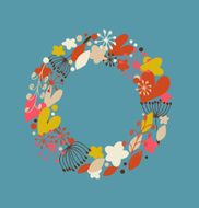 Decorative floral round garland