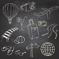 Icons travel on blackboard