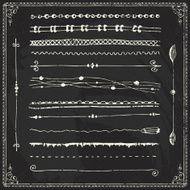 Hand-drawn vector line border set N2