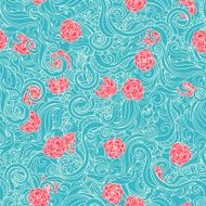 turquoise leafes and roses