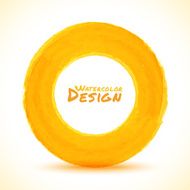 Hand drawn watercolor yellow circle