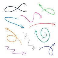 colorful set sketch arrows