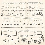 Hand-drawn vector doodles set N4