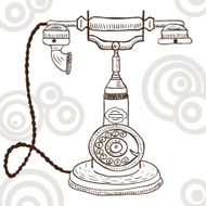 Old vintage telephone - retro illustration N2