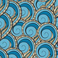 vector seamless ethnic pattern with waves