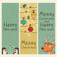 Christmas and new years vertical banners N2