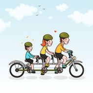 Family cycling parents and son N2