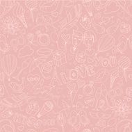 Valentine&#039;s Day pattern Sketch style N2