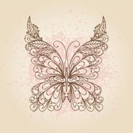 Hand-Drawn Ornate Butterfly Doodle Vector Illustration