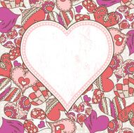 label on background with valentines hearts N3