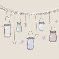 Hand drawn jars background