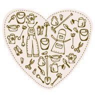 Love to gardening - symbol heart