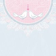 hand draw doves pink background