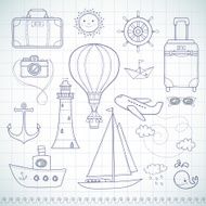 Travel set Hand drawn summer labels N12