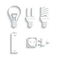 Set of energy electricity icons