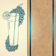 Template card with glass and bubbles vector illustration N3
