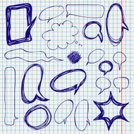 Vector Speech Bubbles Doodles on Notepaper