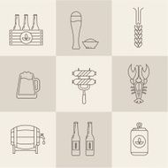 Beer icons set N3